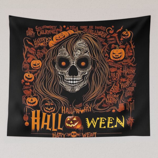 Item preview, Halloween typography fresco corpse face designed and sold by JaroDesign2023.