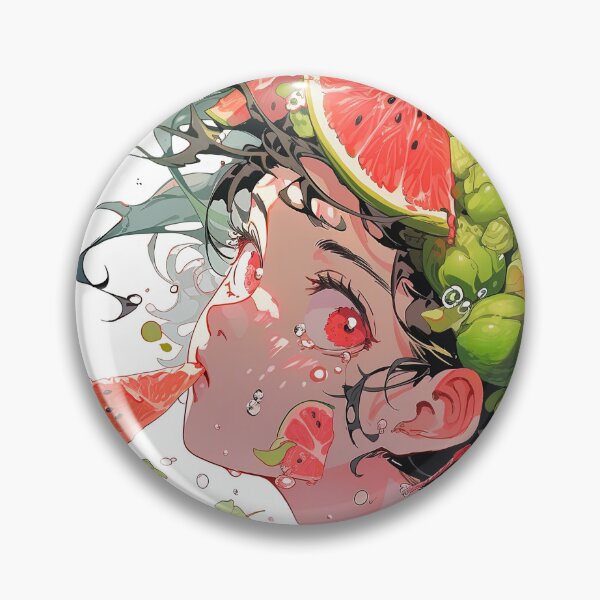 Item preview, Adorable Watermelon Guava Fruit Anime Girl designed and sold by bubblegoth.