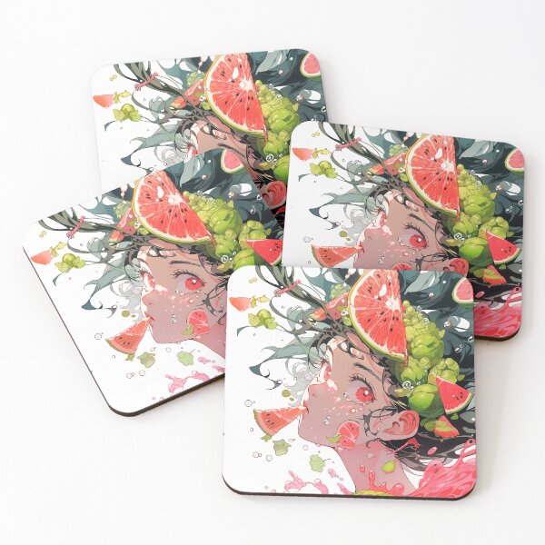 Item preview, Adorable Watermelon Guava Fruit Anime Girl designed and sold by bubblegoth.