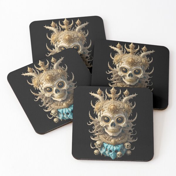 Item preview, Opulent Day of the Dead Sugar Skull with Ivory and Gold Flourishes designed and sold by BardCoreDesigns.