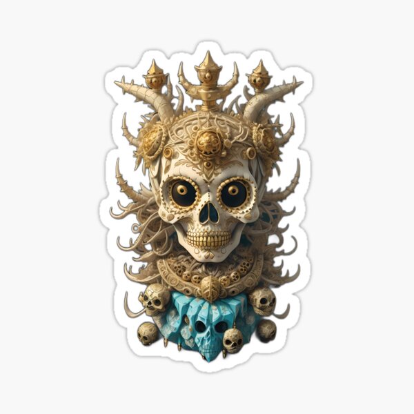Item preview, Opulent Day of the Dead Sugar Skull with Ivory and Gold Flourishes designed and sold by BardCoreDesigns.