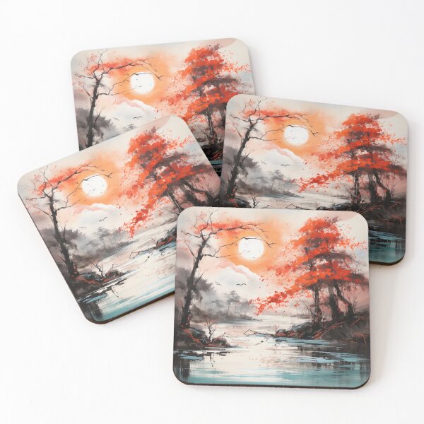 Item preview, Autumn Zen: Japanese Style Watercolor Landscape designed and sold by aricutcia.