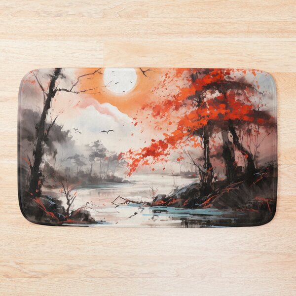 Item preview, Autumn Zen: Japanese Style Watercolor Landscape designed and sold by aricutcia.