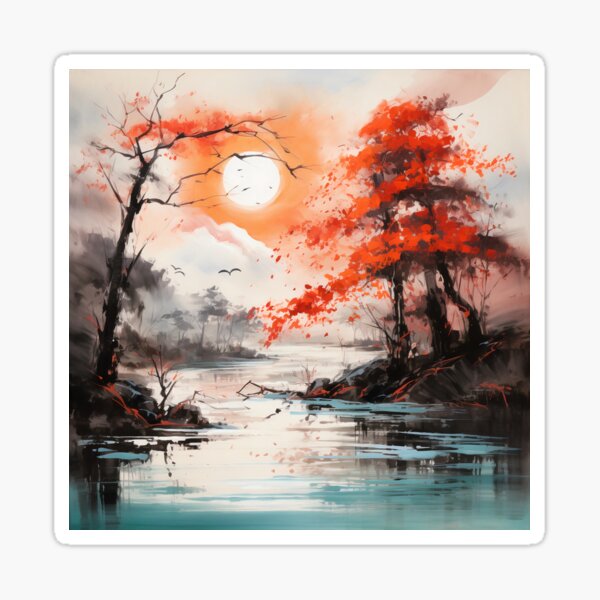 Ariake - Daybreak - Vintage Japanese Watercolor by Just Eclectic