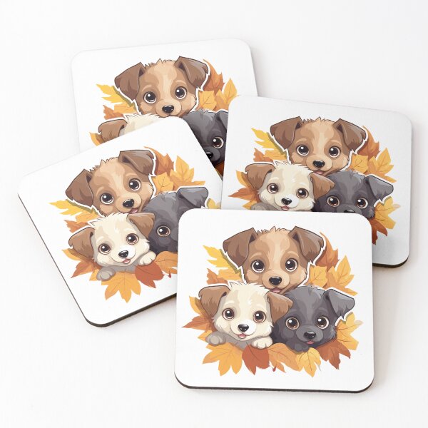 Item preview, Adorable Autumn Puppies designed and sold by RetroPrints.