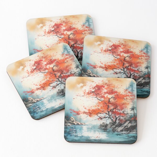 Item preview, Golden Tranquility: Japanese Autumn Watercolor Art designed and sold by aricutcia.