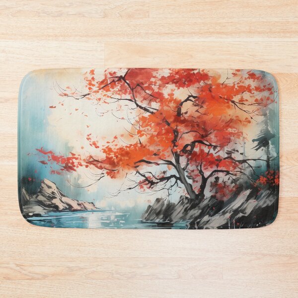 Item preview, Golden Tranquility: Japanese Autumn Watercolor Art designed and sold by aricutcia.