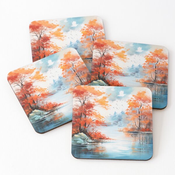 Item preview, Autumn Elegance: Japanese Watercolor Landscape designed and sold by aricutcia.