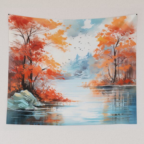 Item preview, Autumn Elegance: Japanese Watercolor Landscape designed and sold by aricutcia.