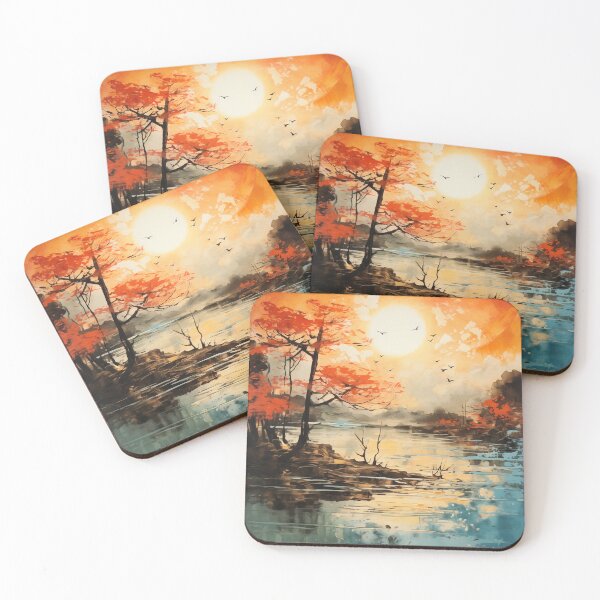 Item preview, Japan's Golden Embrace: Autumn Watercolor Art designed and sold by aricutcia.