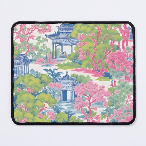 Item preview, Chinoiserie garden in preppy colors designed and sold by SophieClimaArt.