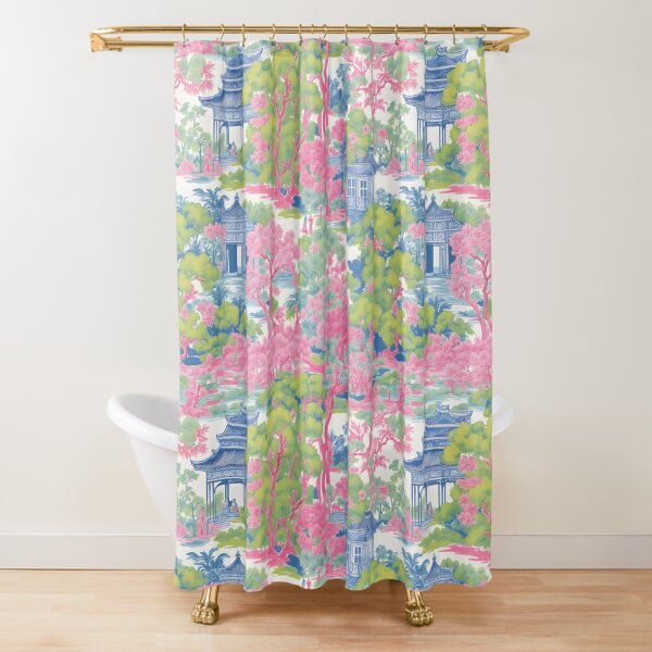 Item preview, Chinoiserie garden in preppy colors designed and sold by SophieClimaArt.