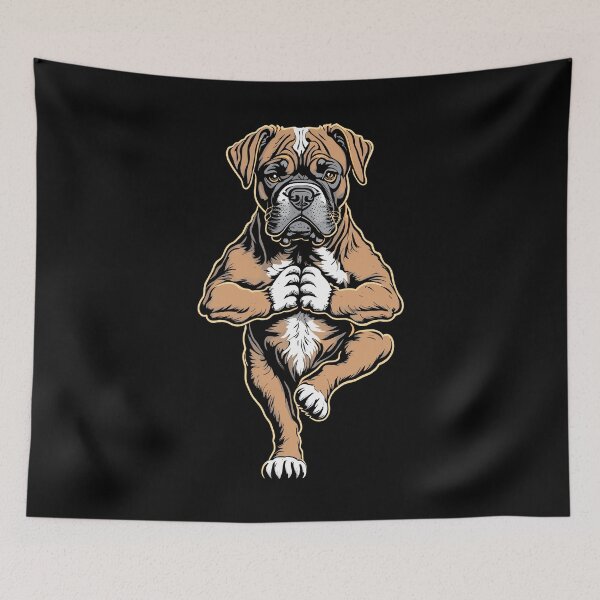 Item preview, Boxer Yoga Puppy Dog Funny Dogs Tree Pose Vrikshasana designed and sold by GrandeDuc.
