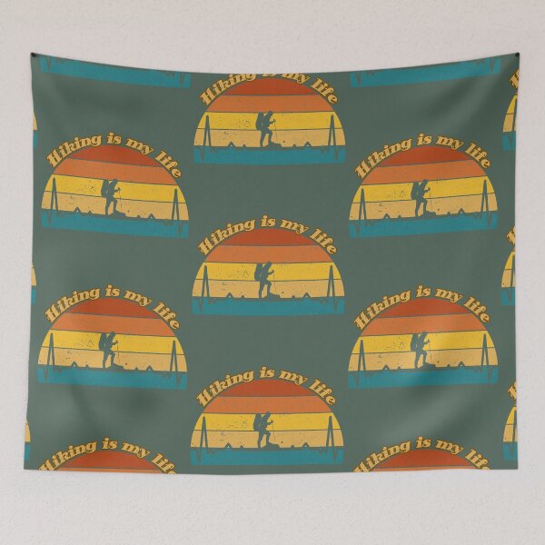 Item preview, Hiking is my life - grunge retro sun designed and sold by VandJStore.
