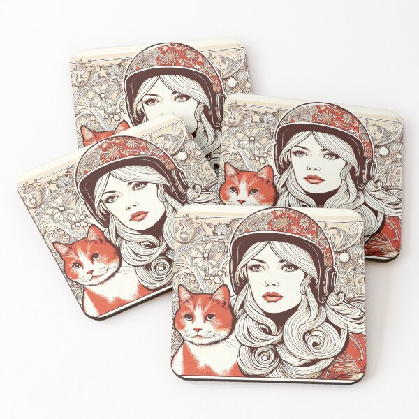 Item preview, Girl and red cat n.1 designed and sold by Carnisch.