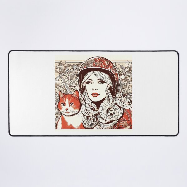 Item preview, Girl and red cat n.1 designed and sold by Carnisch.