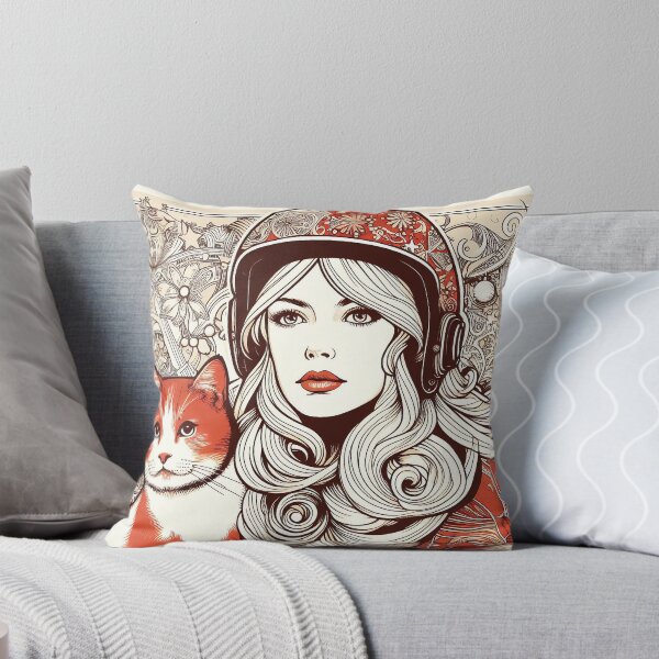 Item preview, Girl and red cat n.1 designed and sold by Carnisch.