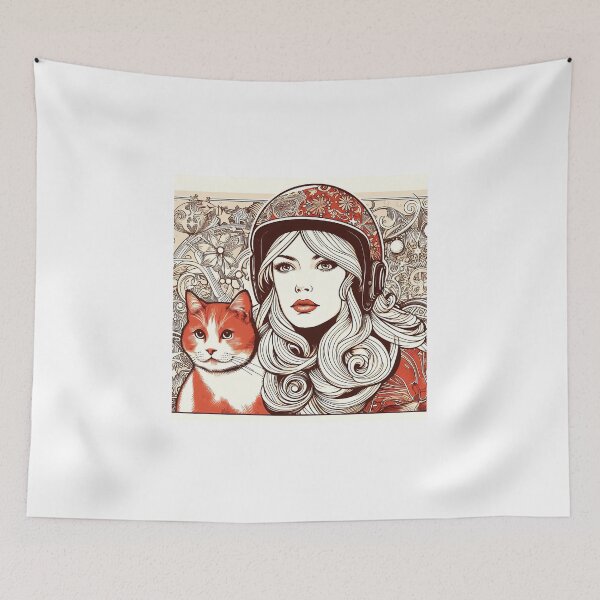 Item preview, Girl and red cat n.1 designed and sold by Carnisch.