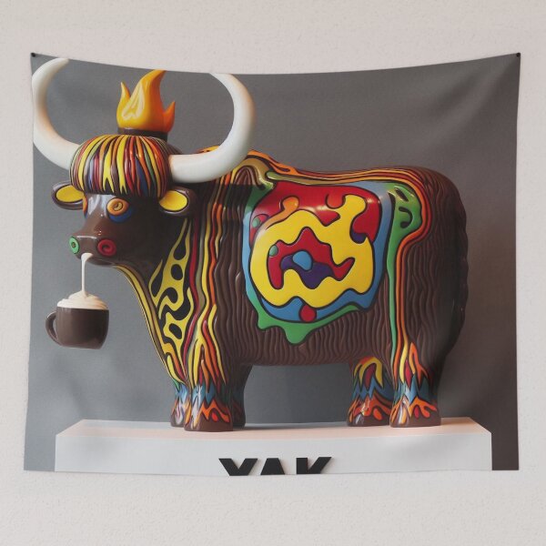 Item preview, Yak Drinking Hot Chocolate, Neo-Expressionist Sculpture designed and sold by ComputerContent.