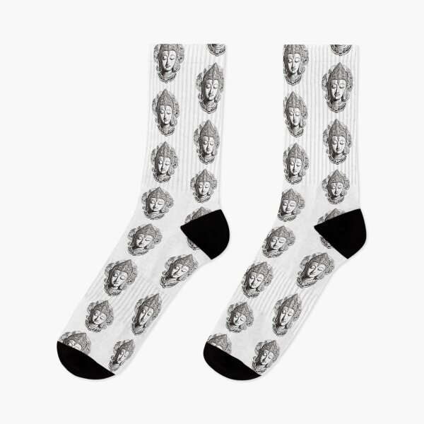 Item preview, Buddha Black White , young buddha stickers home decoration for yoga and focus of attention designed and sold by MartynGrey.