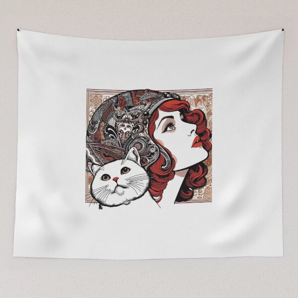 Item preview, Girl and white cat n.7 designed and sold by Carnisch.