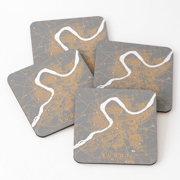 Item preview, Surat City Map of Gujarat, India - Bauhaus designed and sold by deMAP.