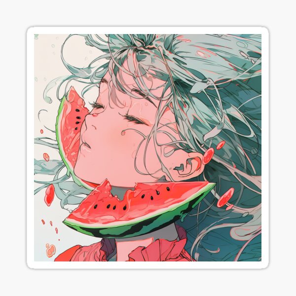 Chibi Watermelon Anime Girl