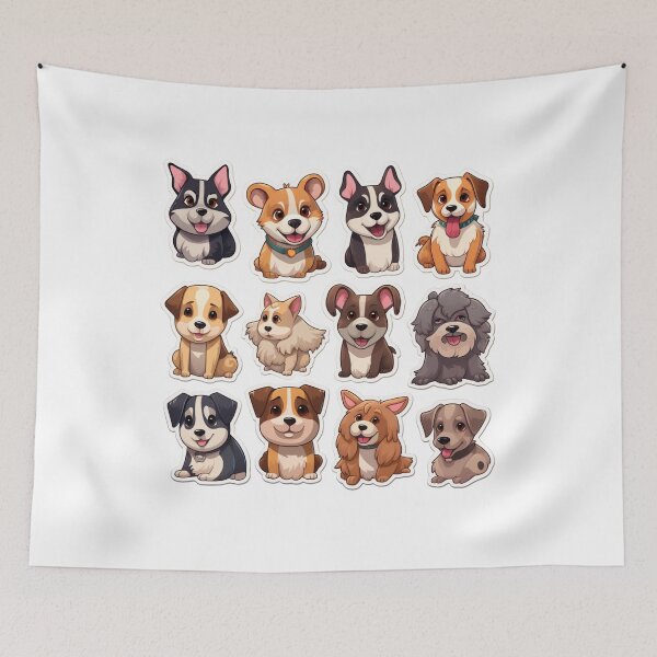 Artikelvorschau, Aufkleber „Rudel Hunde“. entworfen und verkauft von NicolasGlowArt.