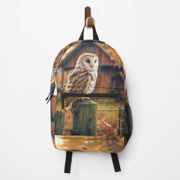 Item preview, Barn Owl on a fence post at sunset designed and sold by AngelottiCR.