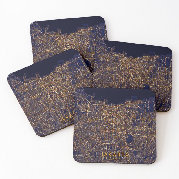 Item preview, Jakarta, Indonesia Map -  City At Night designed and sold by deMAP.