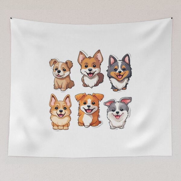 Artikelvorschau, Tiere Sticker Pack | Hunde entworfen und verkauft von NicolasGlowArt.