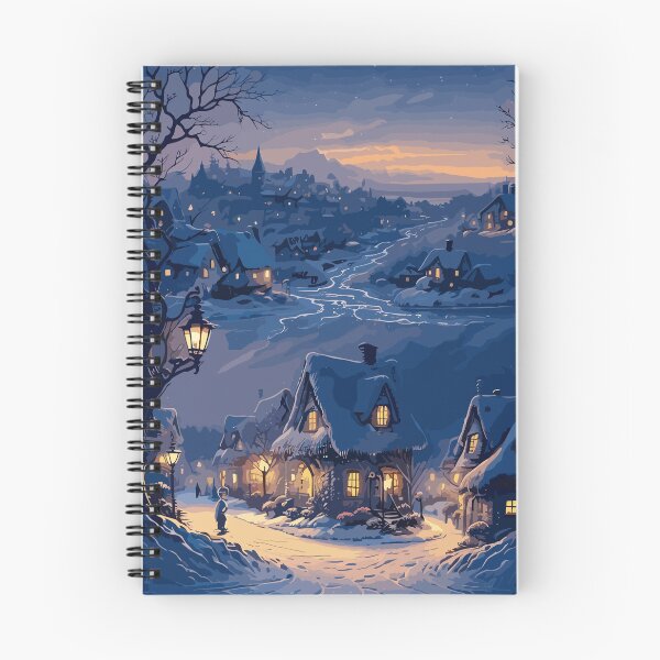 Item preview, Snowy Village at Dusk designed and sold by PrithviApparels.