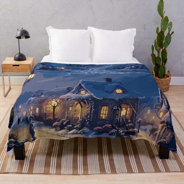 Item preview, Snowy Village at Dusk designed and sold by PrithviApparels.