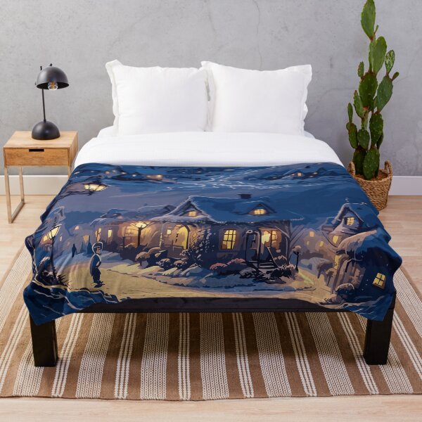 Item preview, Snowy Village at Dusk designed and sold by PrithviApparels.