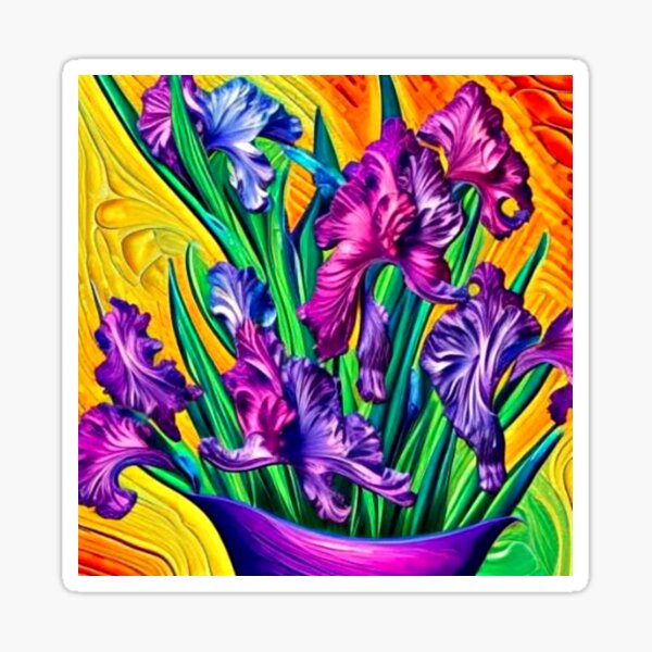 Item preview, Iris flowers in vase designed and sold by George Hutton Hunter.