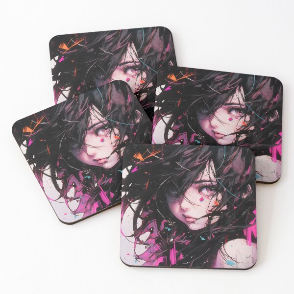 Item preview, Cool Abstract Graffiti Black and Pink Anime Girl designed and sold by bubblegoth.