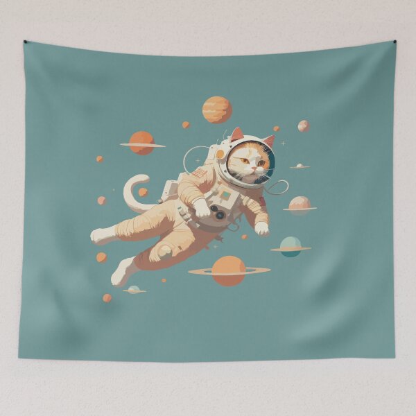 Item preview, Astronaut Cat Floating in Space designed and sold by XikilloconX.