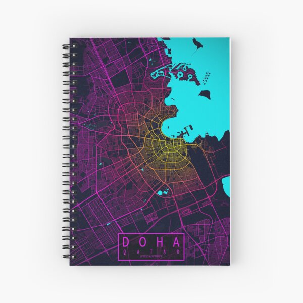 Item preview, Doha City Map of Qatar - Neon designed and sold by deMAP.