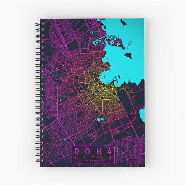 Item preview, Doha City Map of Qatar - Neon designed and sold by deMAP.
