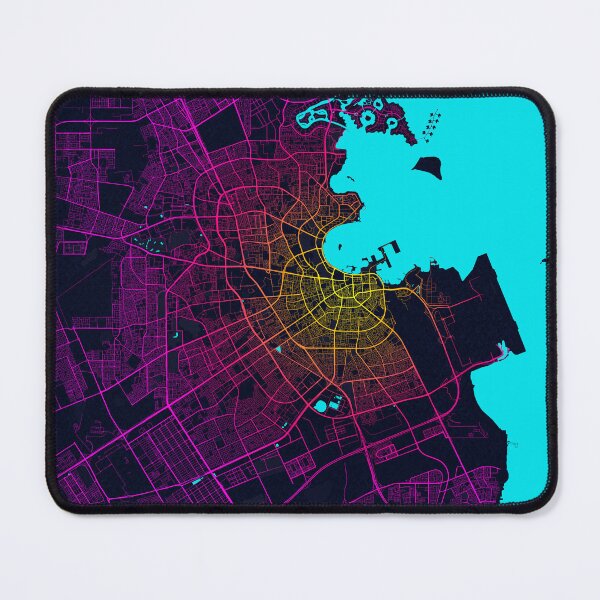 Item preview, Doha City Map of Qatar - Neon designed and sold by deMAP.