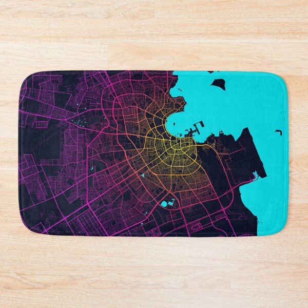 Item preview, Doha City Map of Qatar - Neon designed and sold by deMAP.