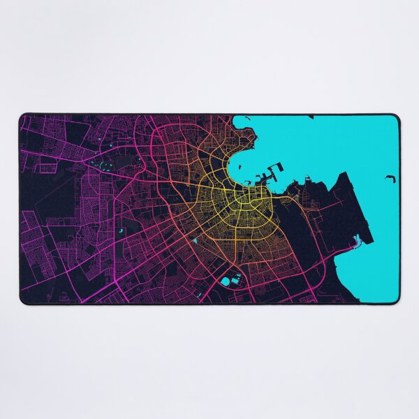 Item preview, Doha City Map of Qatar - Neon designed and sold by deMAP.