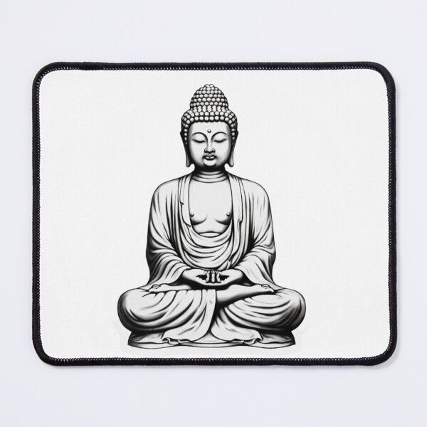 Item preview, Buddha Black White home decoration for yoga and focus of attention , art 3D statue designed and sold by MartynGrey.