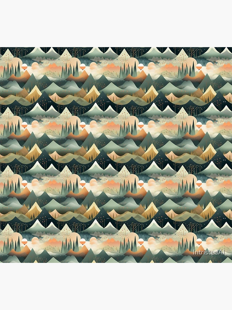Thumbnail 5 of 5, Socks, Nature Pattern - Mountain Ranges designed and sold by IntristedAI.
