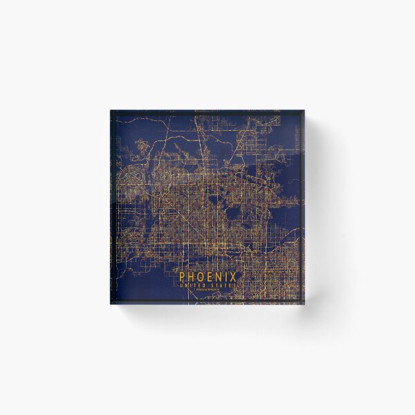 Item preview, Phoenix, Arizona, USA Map - City At Night designed and sold by deMAP.