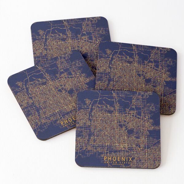Item preview, Phoenix, Arizona, USA Map - City At Night designed and sold by deMAP.