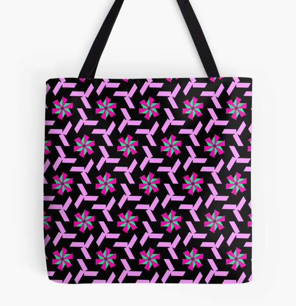 Rainbow colored and pinwheel shaped eight-pointed star Tote Bag by