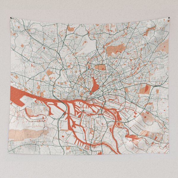 Item preview, Hamburg City Map of Germany - Bohemian designed and sold by deMAP.