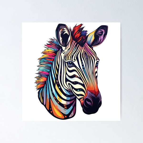 Item preview, Zebra-Inspired Watercolor Vibrant Psychedelic designed and sold by meganohm.