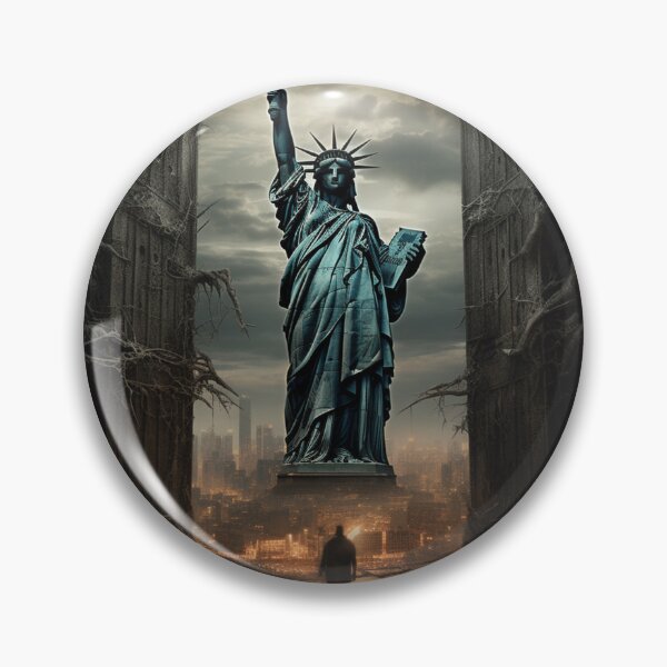 Item preview, statue of liberty through gothic cathedral doors designed and sold by Davidshadowing.